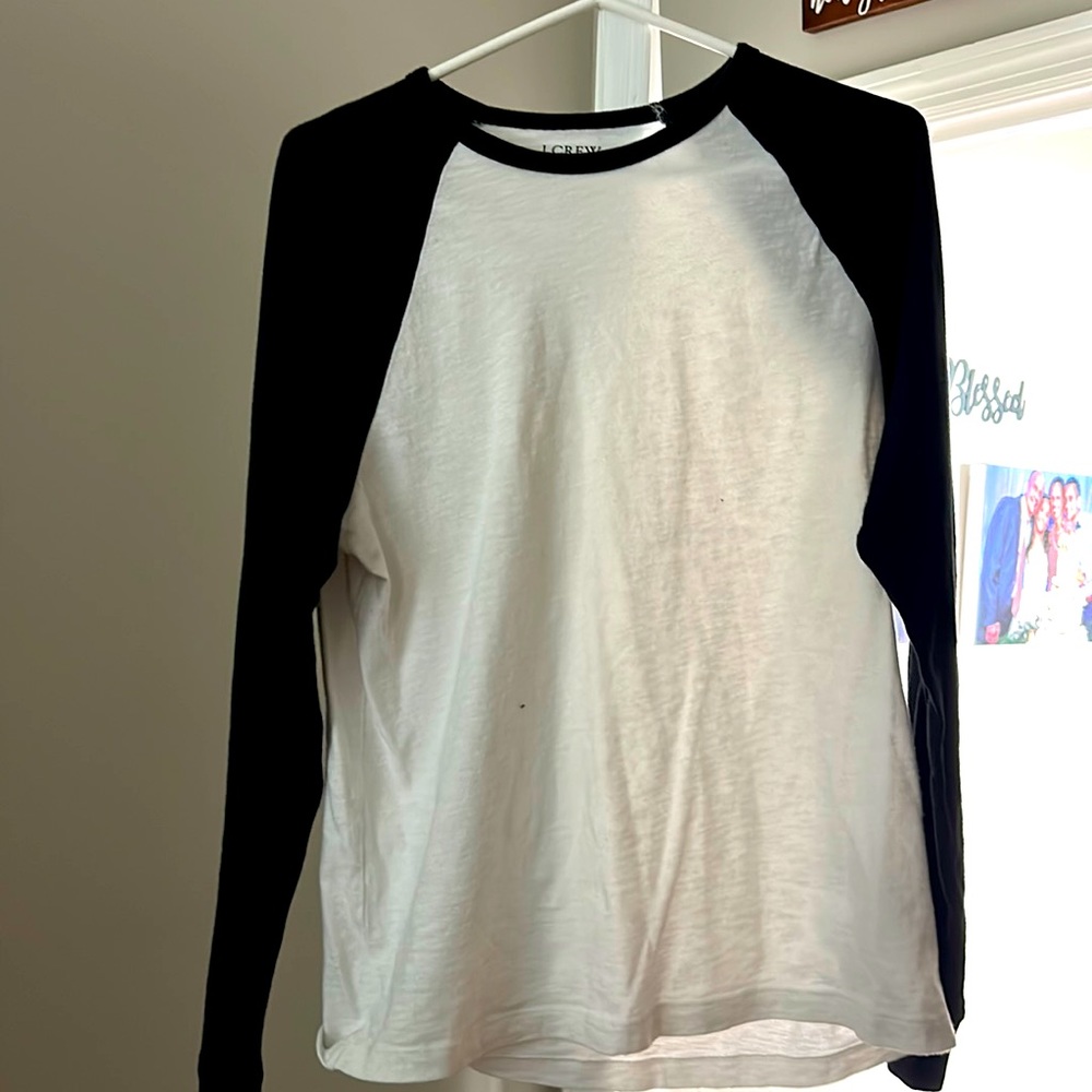 J.Crew Black Sleeved Baseball Tee